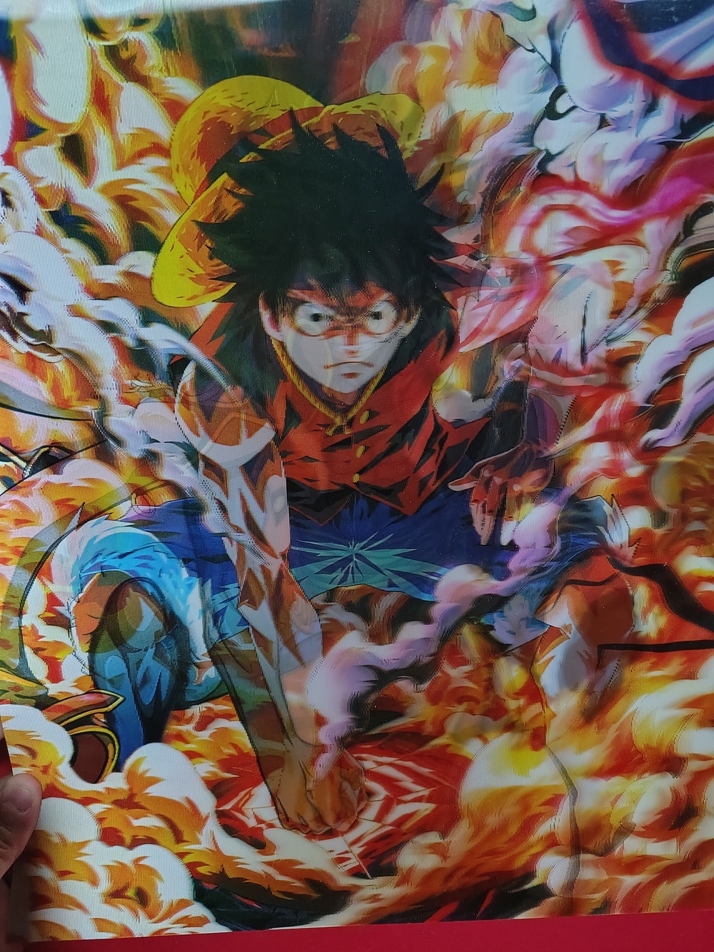 Anime Action Poster - Vibrant Red, Orange & Yellow Print